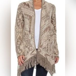 Lucky Brand Aztec Fringe Cardigan